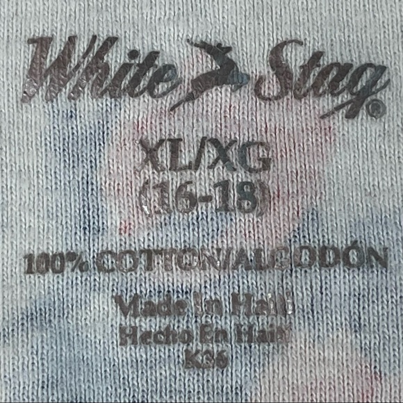 White Stag Xl white & blue stripes, floral design, short sleeve scoop neck - Picture 10 of 10